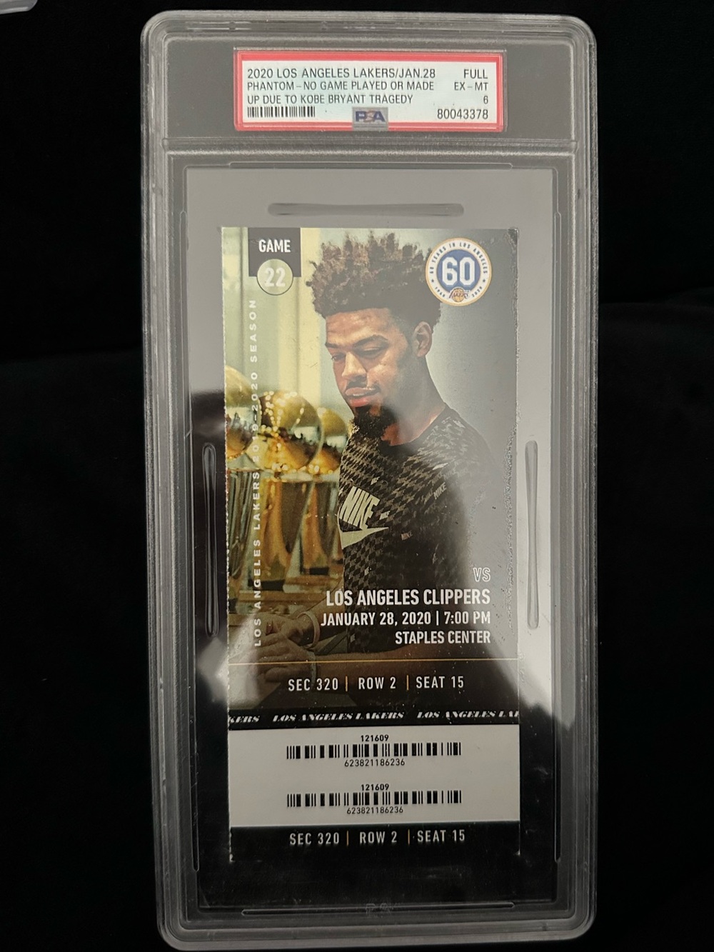 2020 Lakers Ticket Due To Kobe Bryant Tragedy PSA
